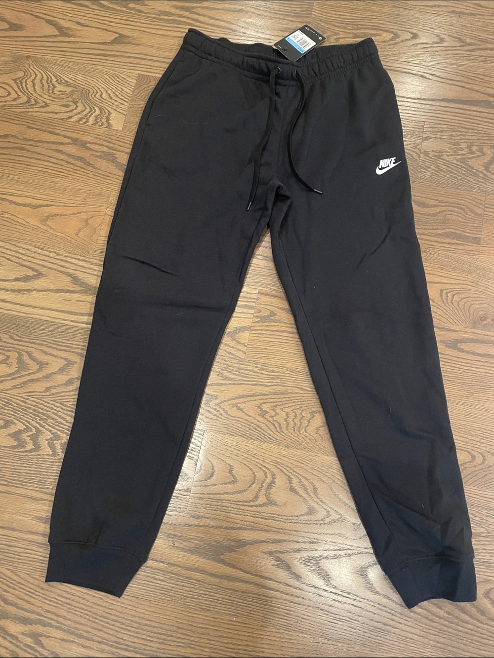 NWT Nike Women’s Black Jogger Sweatpants with White Swoosh